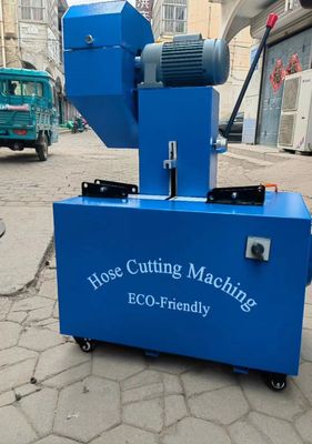 अच्छी कीमत इलेक्ट्रिक रबर नली काटने की मशीन स्कीविंग मशीन 4 परतों और उन्नत बटन नियंत्रण के साथ 2 इंच 6-51 मिमी नीला रंग ऑनलाइन