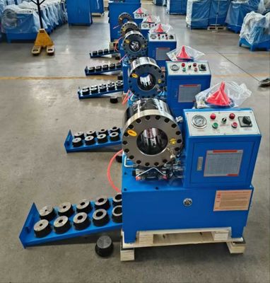 बटन कंट्रोल सिस्टम 2 इंच 10 डाई DX68 नली क्रिमपिंग मशीन नली क्रिमपर 3KW/4KW