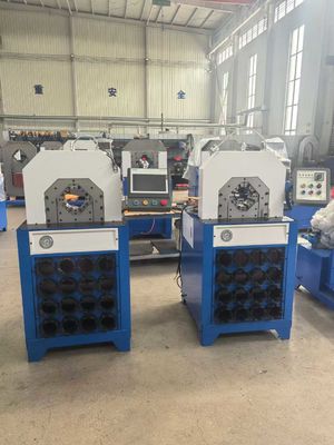 अच्छी कीमत 2&3 इंच बटन कंट्रोल सिस्टम 5.5kw/7.5kw 300 टुकड़े/घंटा तेजी से बदलने के साथ मोल्ड उपकरण हाइड्रोलिक नली crimping मशीन ऑनलाइन