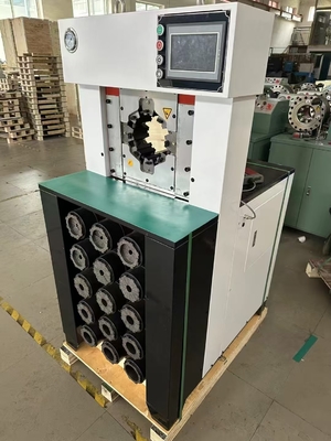 अच्छी कीमत 3-इंच हाइड्रोलिक होज़ क्रिम्पिंग मशीन 15 डाइज़ 6-76mm PLC कंट्रोल के साथ ऑनलाइन